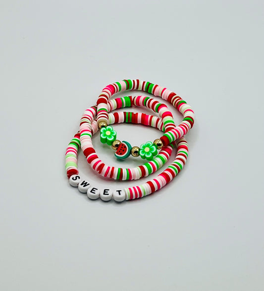 Watermelon Sugar "Sweet" Bracelet – Set of 3